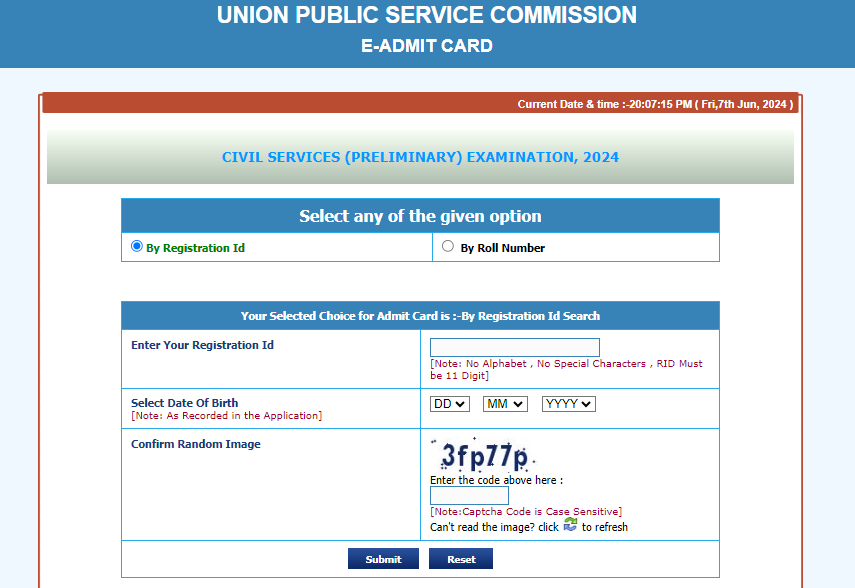 UPSC Prelims Admit Card 2024