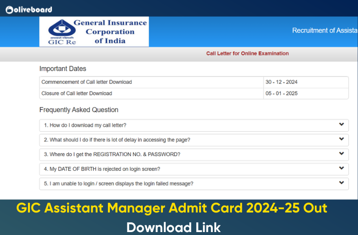 GIC Assistant Manager Admit Card 2024 Out, Download Link