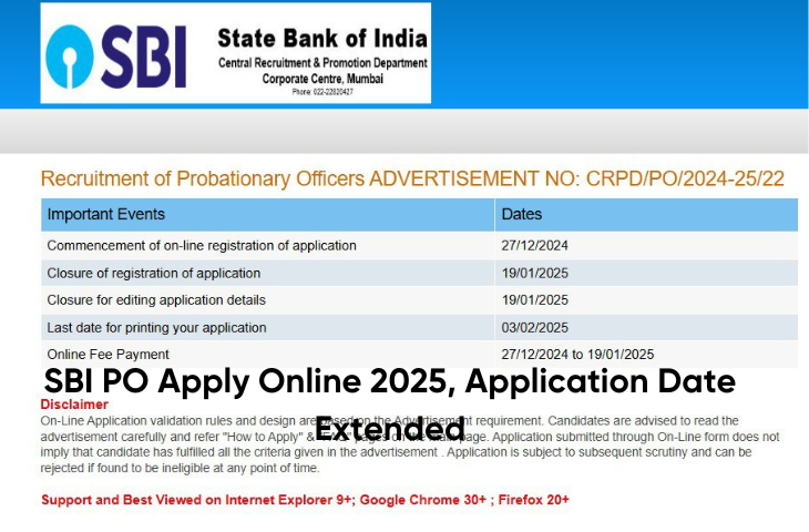 SBI PO Apply Online 2025