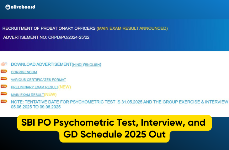 SBI PO Psychometric Test, Interview, and GD Schedule 2025 Out