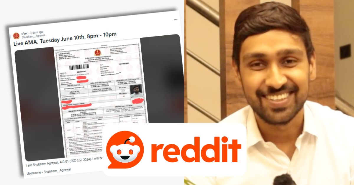 reddit ama shubham agrawal ssc cgl air 1