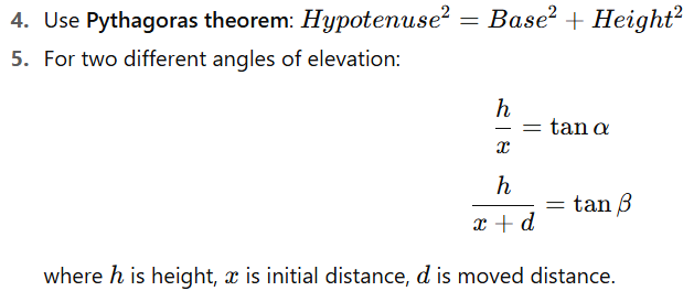 Height and distance