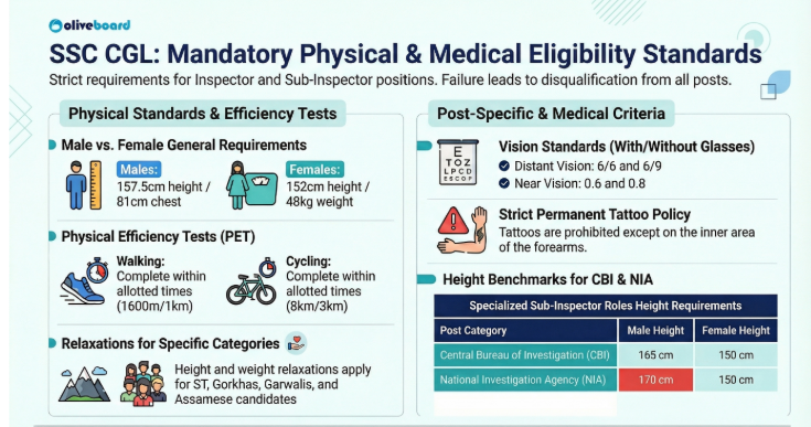SSC CGL Physical Standards Overview