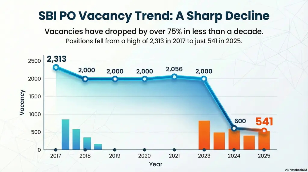 SBI PO Vacancy Trend over the years