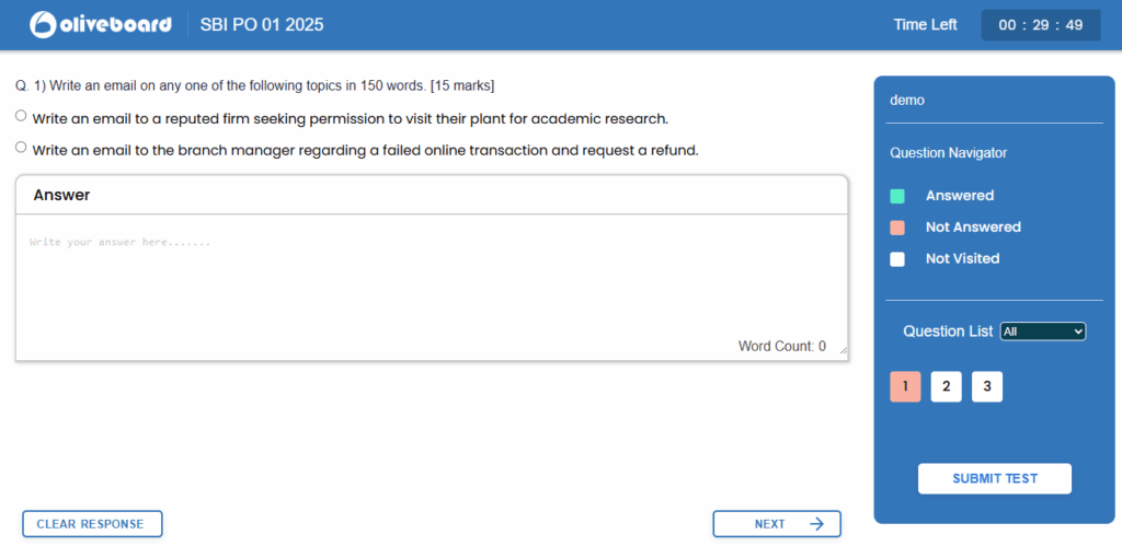 SBI PO Descriptive Test