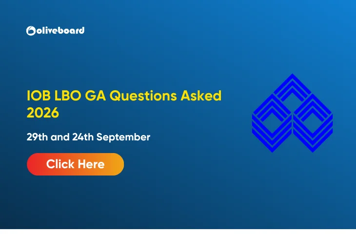 IOB LBO GA Questions Asked 2026, 29th and 24th September
